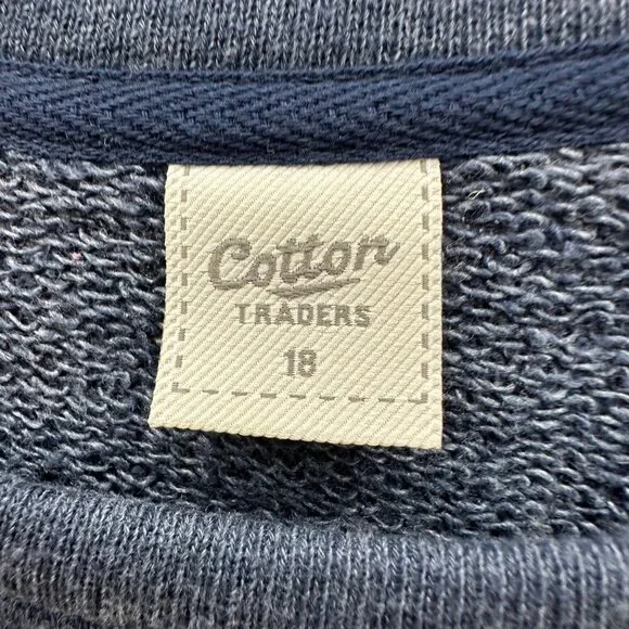 Cotton Traders Elephant Blue French Terry Pullover Sweatshirt Womens size 14 - Picture 2 of 5